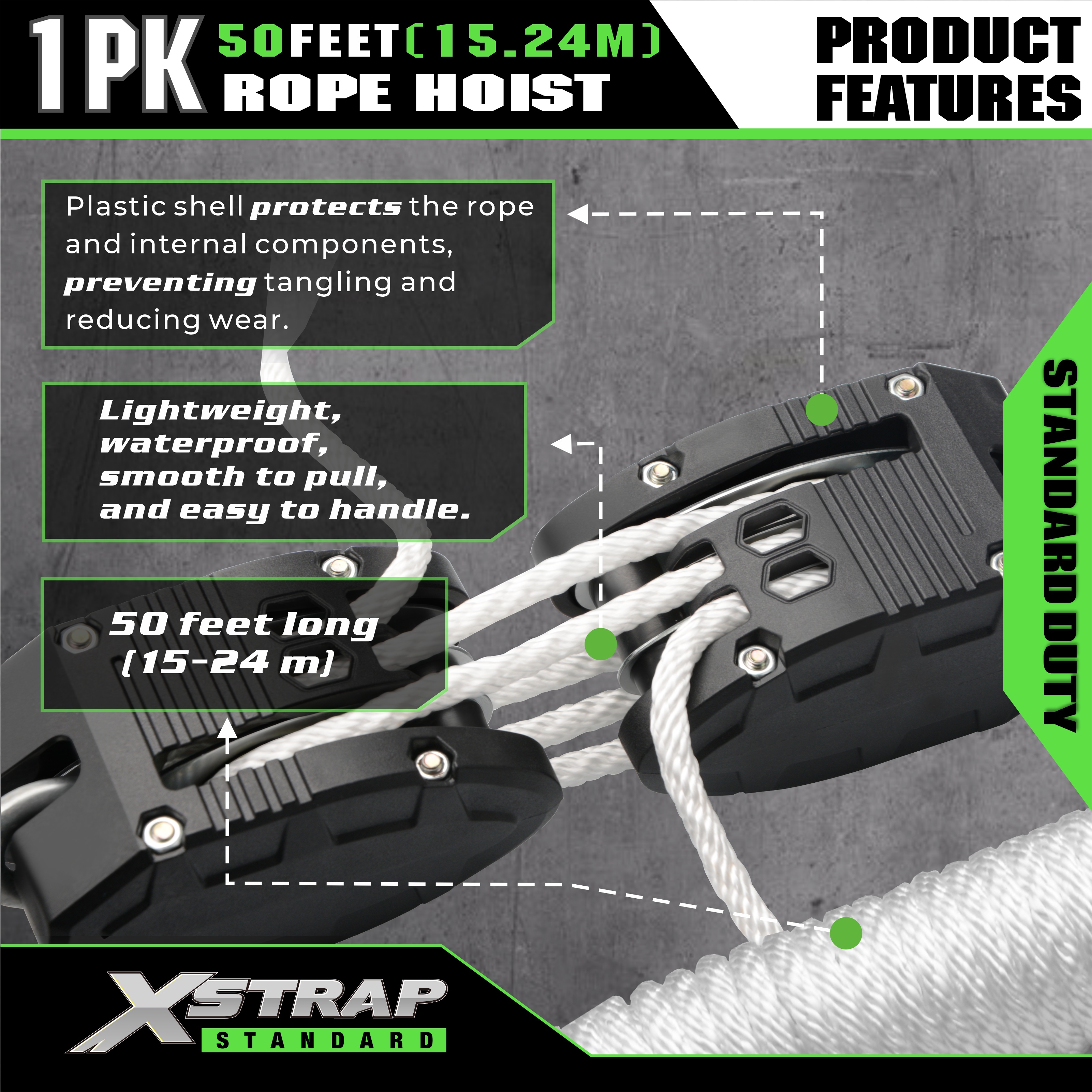 XSTRAP AHLT0003 Vitt lintelfersystem 1000LB Kapacitet