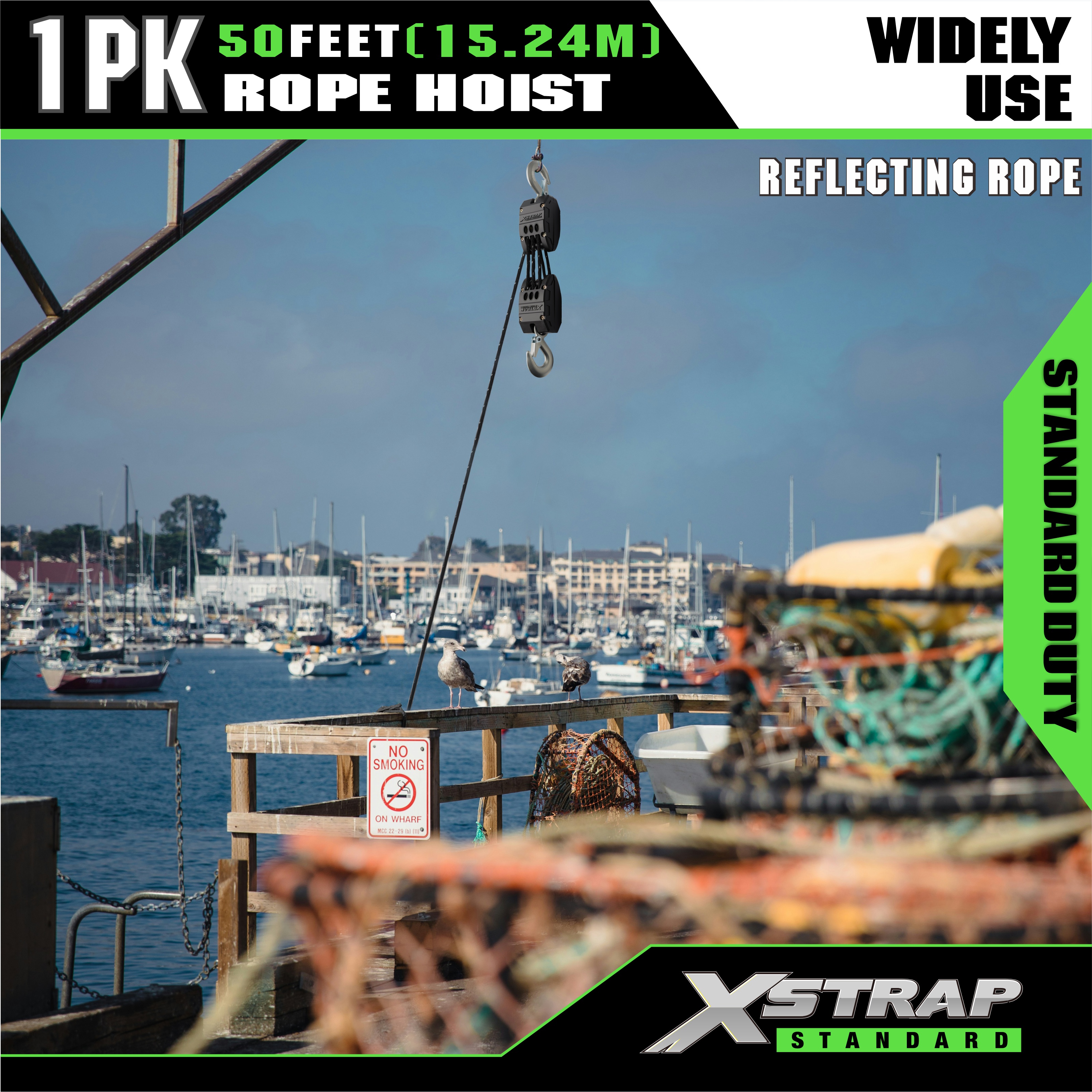 XSTRAP AHLT0003-reflekterande svart reptelessystem 1000LB