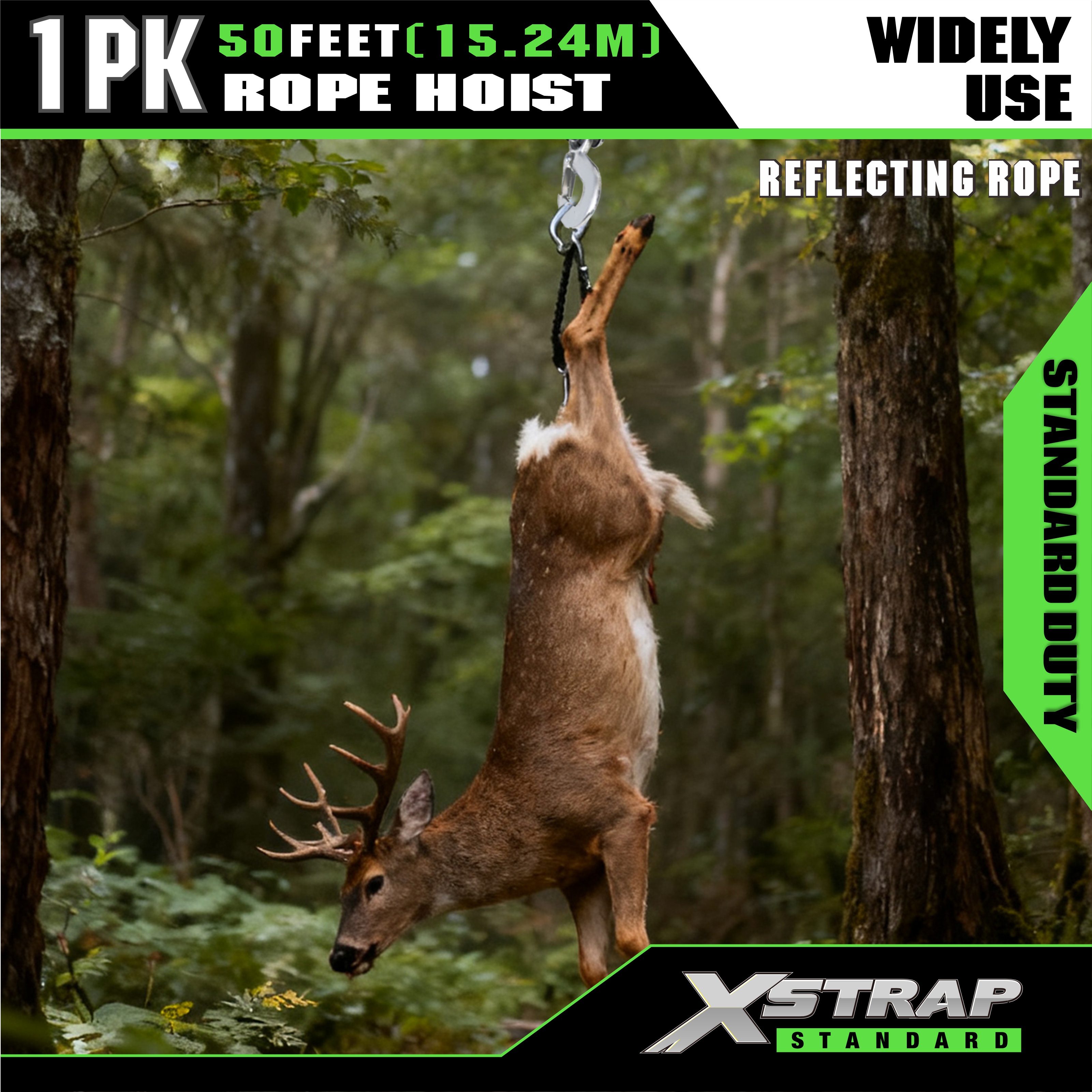 XSTRAP AHLT0003-reflekterande svart reptelessystem 1000LB