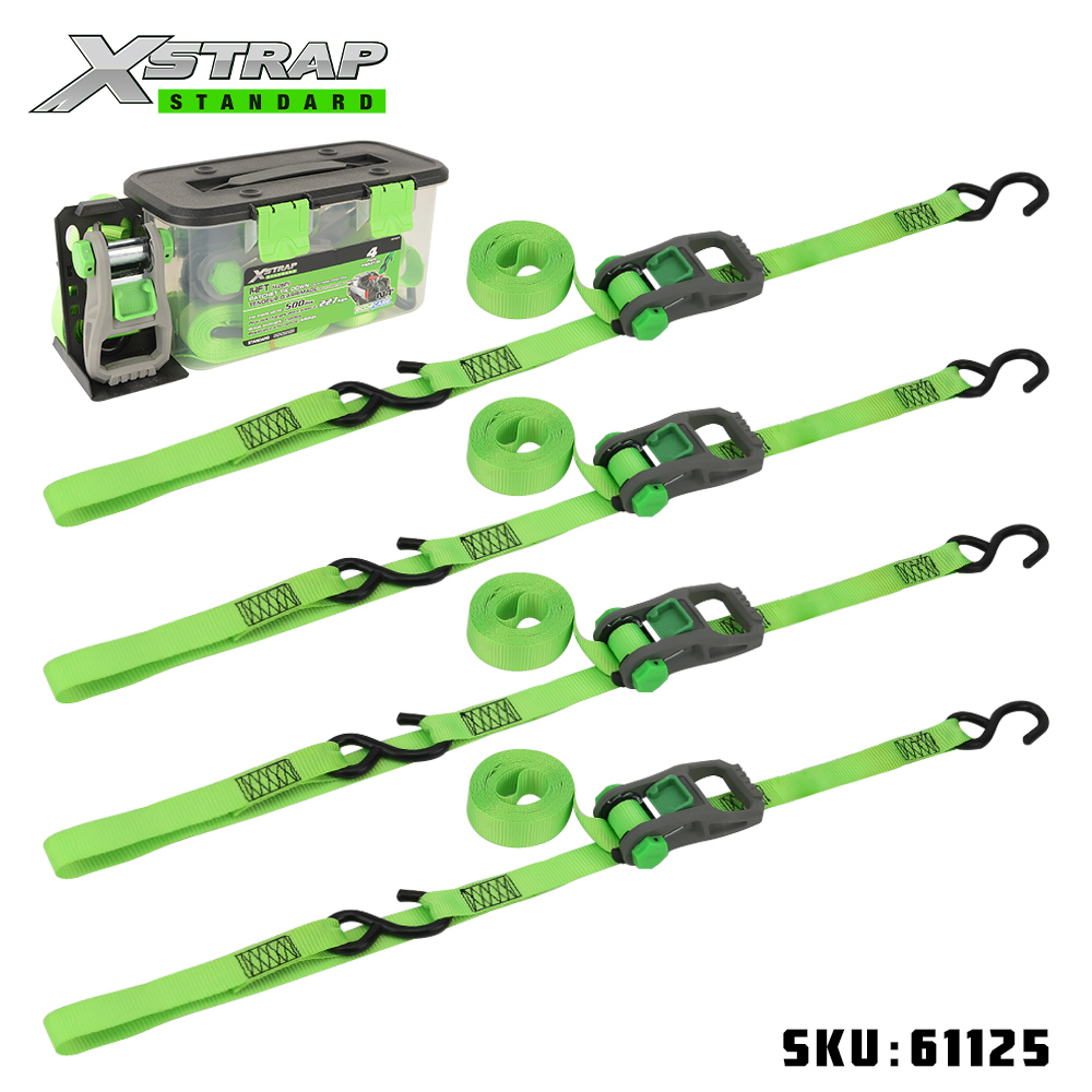 Xstrap 61125 1” x 14’ 4PK Ratchet Tie Down med mjuk ögla 500lb SWL