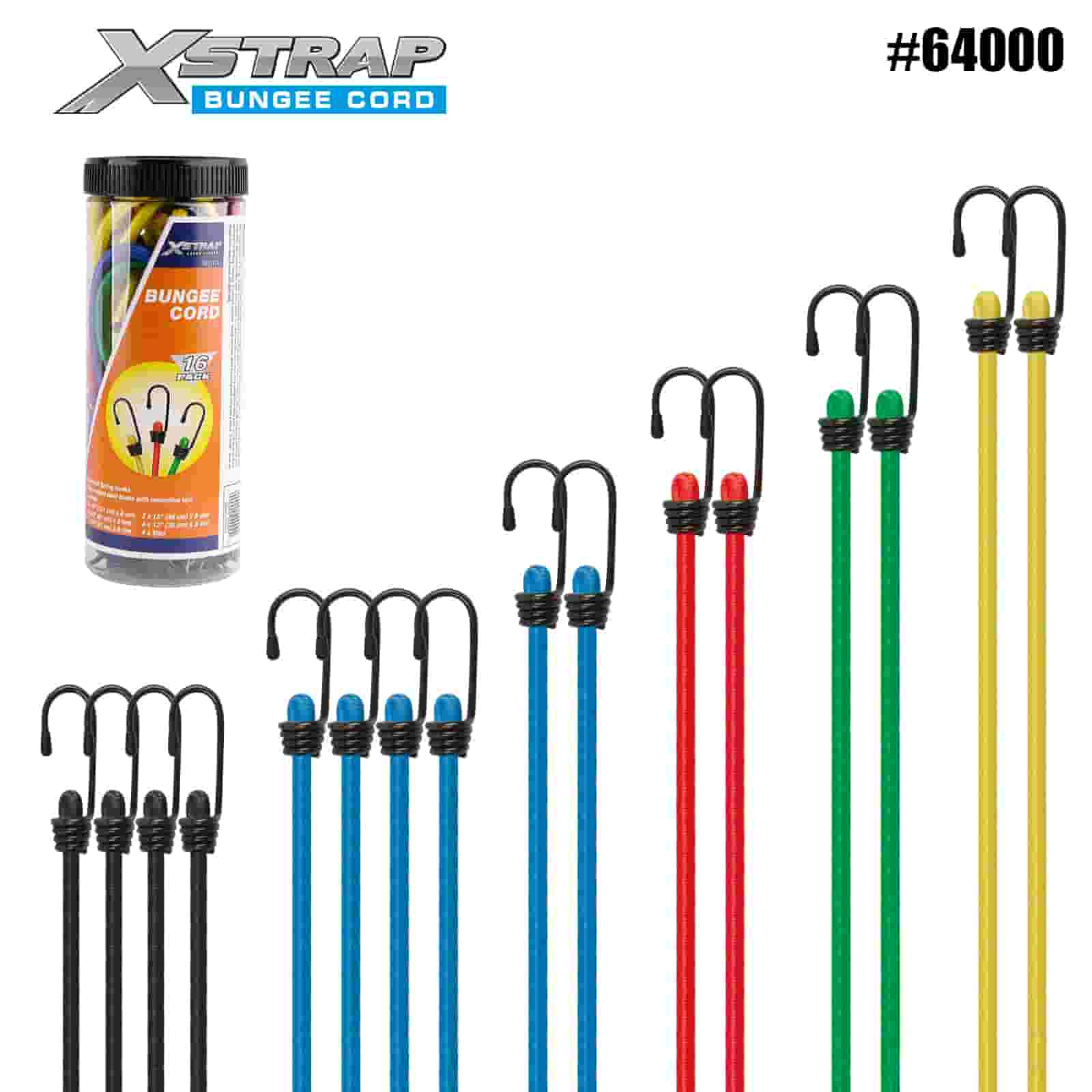 Xstrap 64000 16PK bungee-snörar set 8 mm x 12